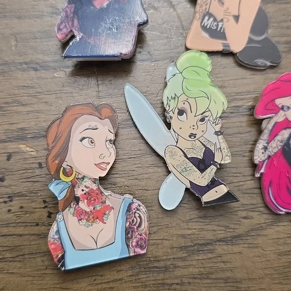 Gothic Punk Style Disney Princess Pins Set Of 5 - Picture 2 of 4